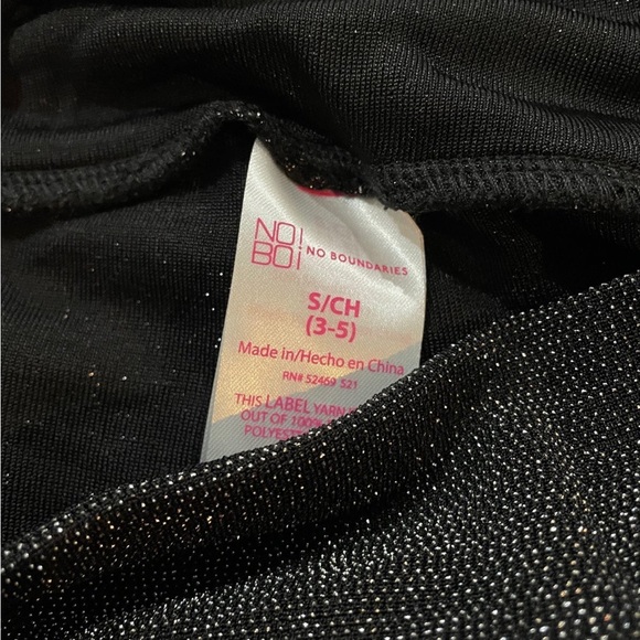 🆕 No Boundaries Metallic Christmas Holiday High Waisted Black Soot Leggings - Picture 7 of 8